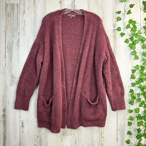 Barefoot Dreams Cozychic So-Cal Cardigan Sweater Open Front Pocket Oversized S/M